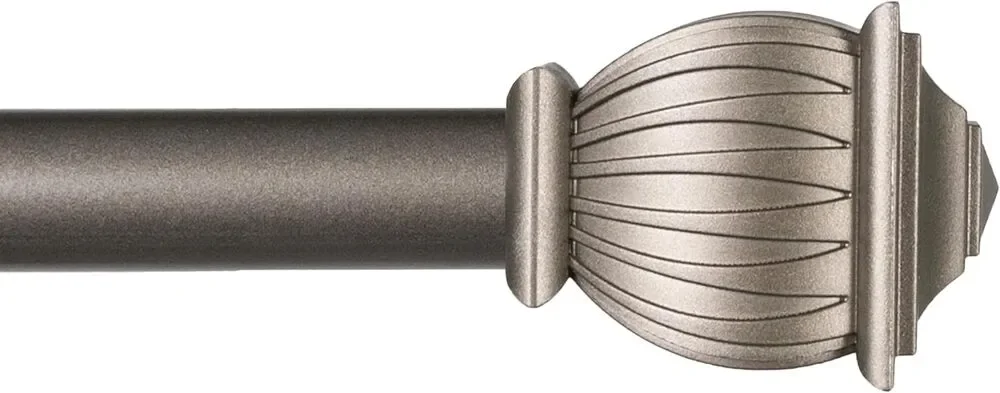 Kenney Beckett 5/8 in Adjustable Decorative Curtain Rod Pewter 28 to 48 in